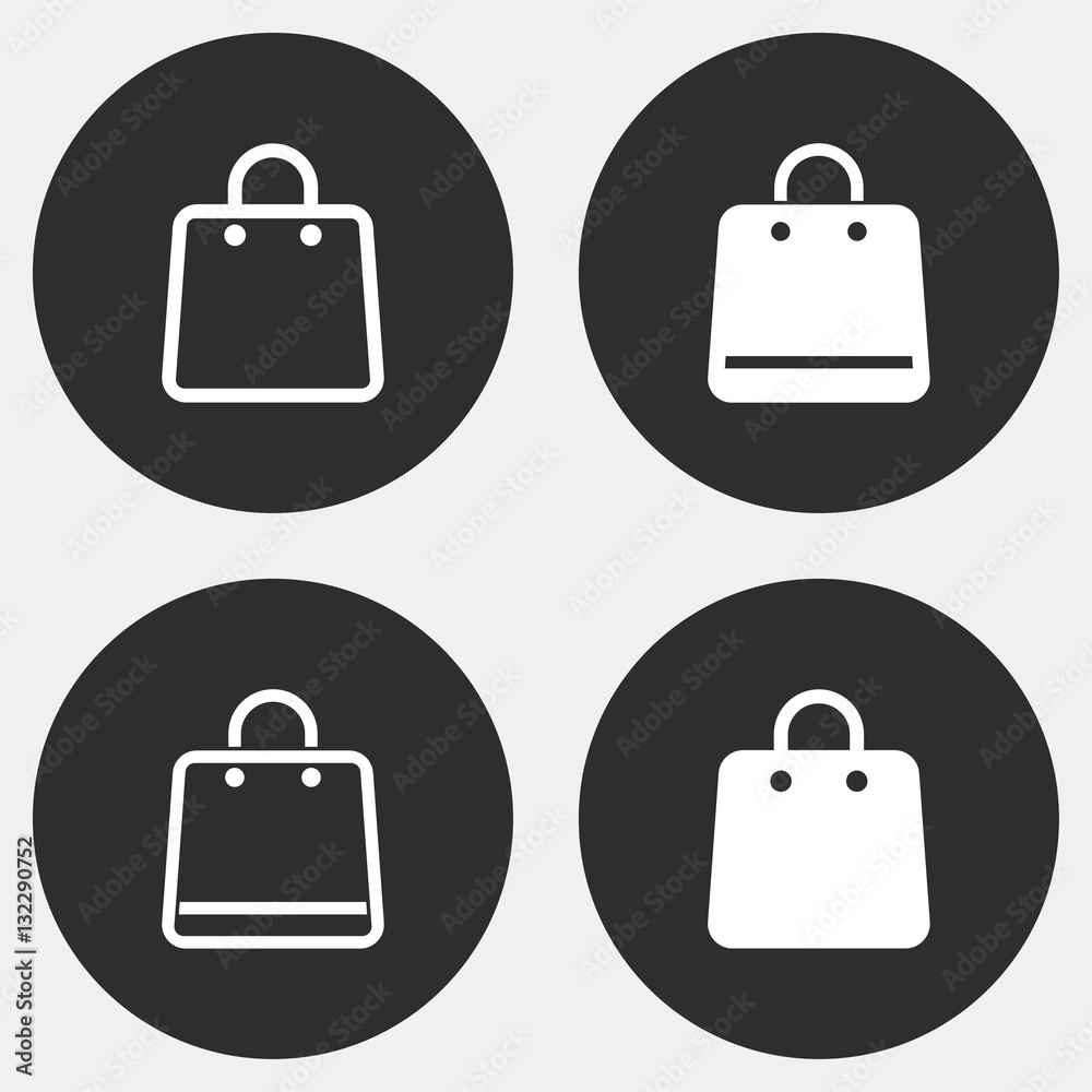 Shopping bag icon set. Shopping bag icon set.