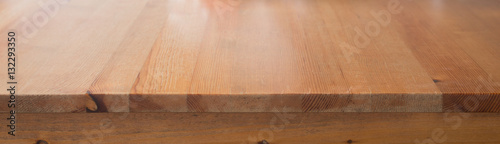 Soft focus of Empty Wooden table have many copy space