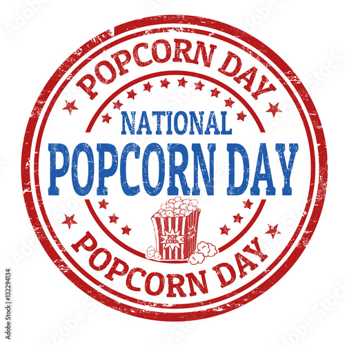 National popcorn day sign or stamp