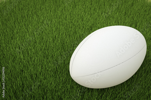 rugby ball on green field