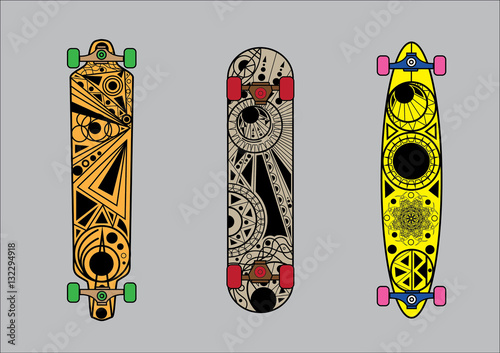set of skateboards design