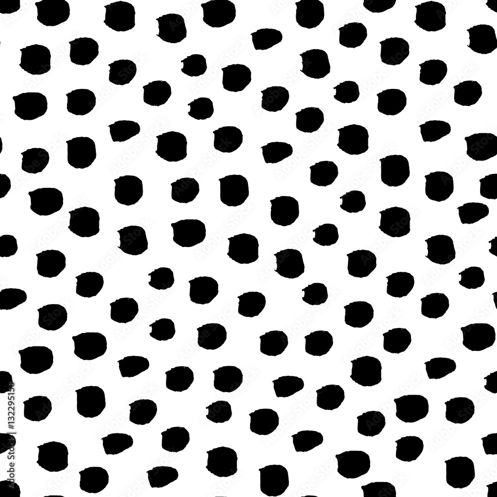 Seamless black and white vector free hand doodle texture with dots, dry brush ink art. Seamless black and white vector free hand doodle texture with dots, dry brush ink art.