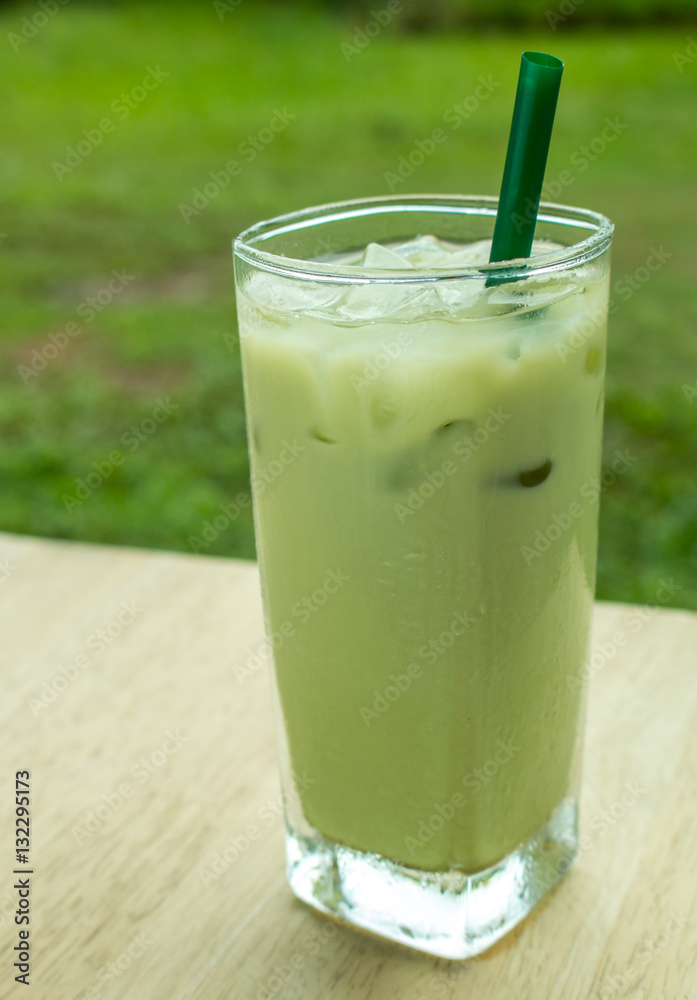 Home made Matcha iced green tea with milk, Latte Tea with Milk Home made Matcha iced green tea with milk, Latte Tea with Milk