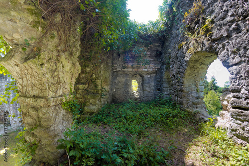 Fototapeta Naklejka Na Ścianę i Meble -  Overgrown ruins of ancient church VI-VII century, Abkhazia