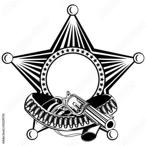 five pointed sheriffs star revolver