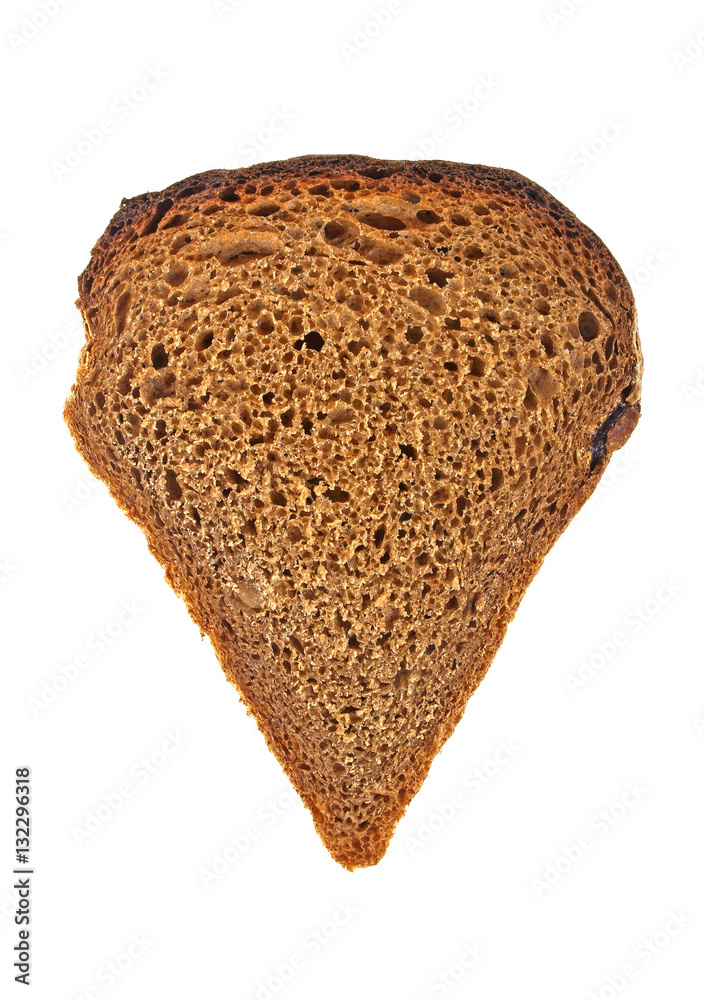 Rye bread slice isolated on white background Rye bread slice isolated on white background