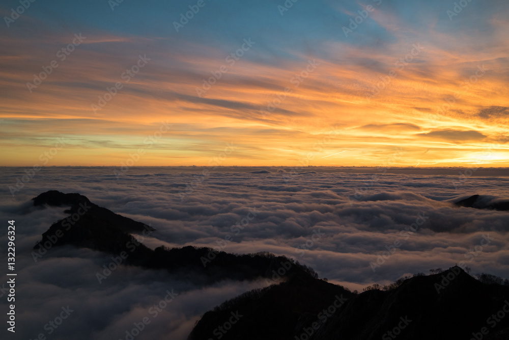 Apuane Alps and clouds, Tuscany 