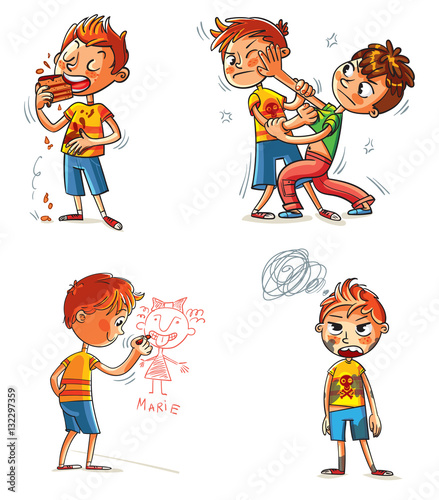 Bad behavior. Funny cartoon character