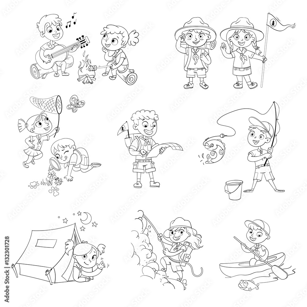 Scout boy and scout girl Scout boy and scout girl