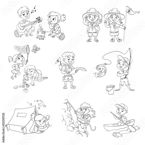 Scout boy and scout girl