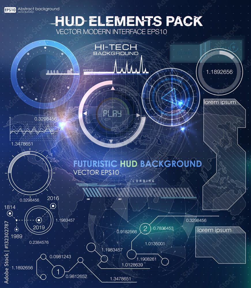 HUD background outer space. infographic elements. futuristic user interface. Vector science Polygonal background. Futuristic HUD background. Vector science background. Business abstract