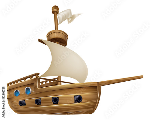 Cartoon Sailing Ship