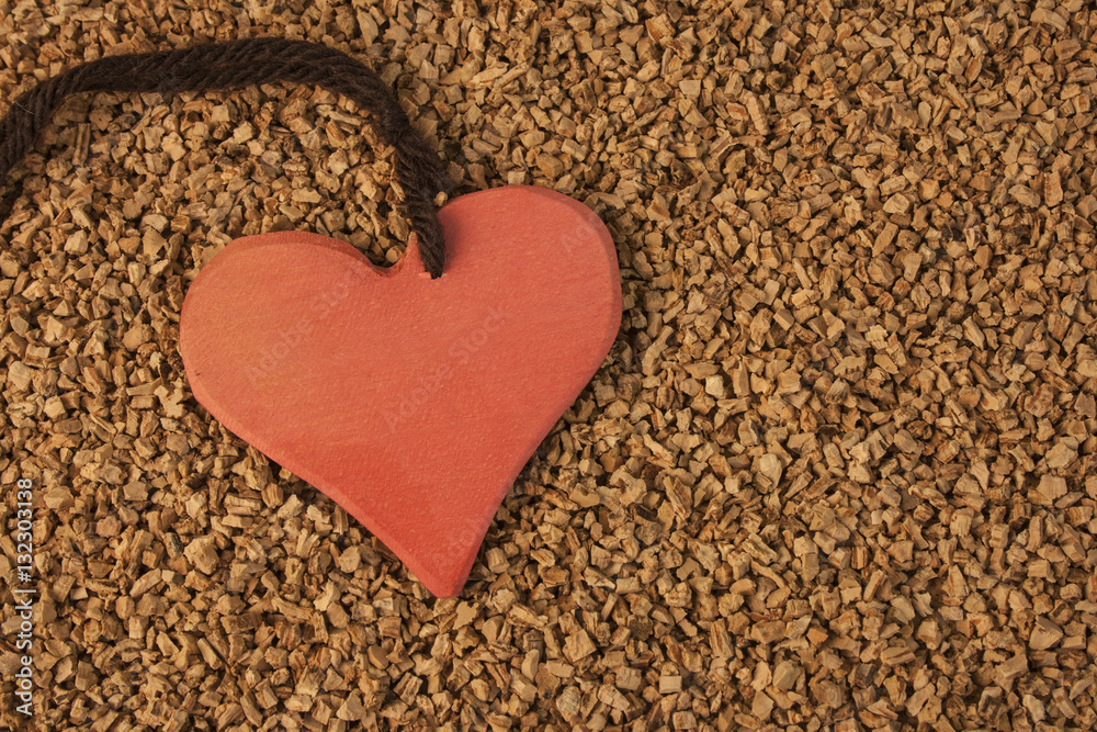 Red heart on cork background Red heart on cork background