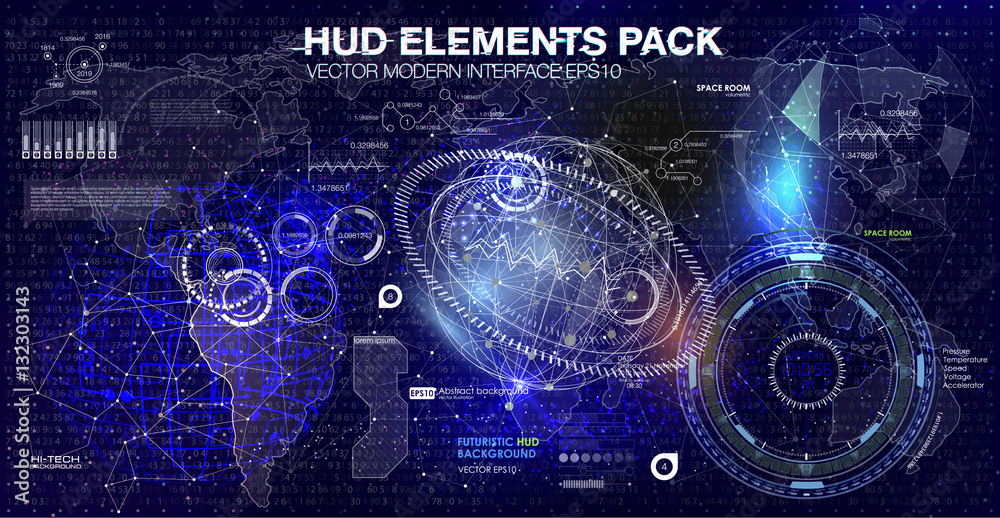 Infographic elements. futuristic user interface HUD UI UX. Abstract background with connecting dots and lines. Connection structure. Vector science background. Business abstract Vector illustration