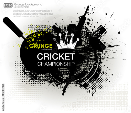 abstract grunge background for Cricket Championship