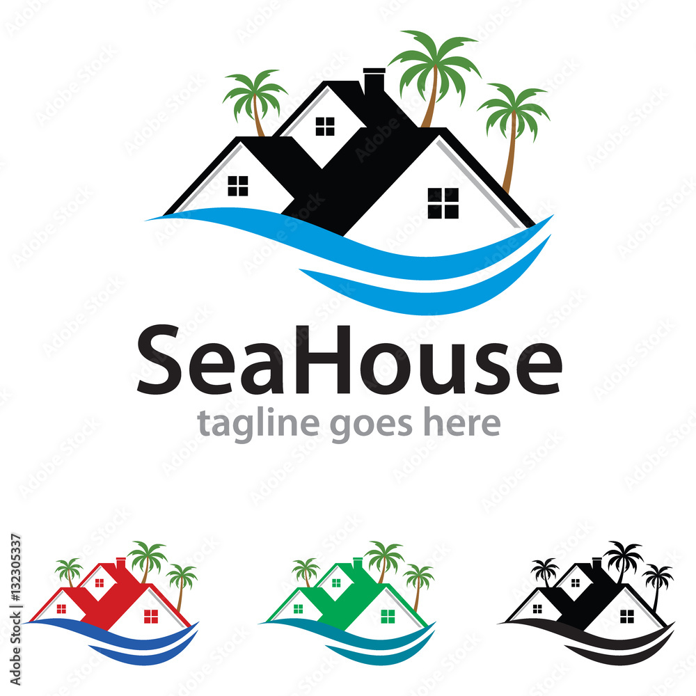 Sea House Logo Template Design Vector / Icon Design