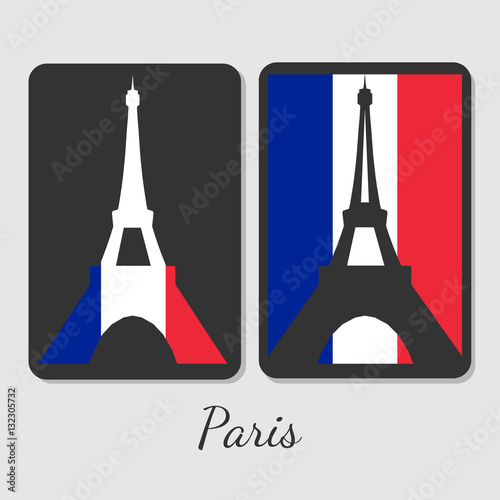 Vector illustration of Eiffel tower magnet design