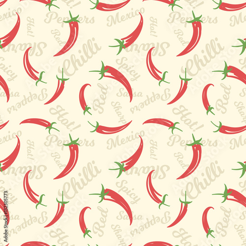 Chili peppers seamless pattern