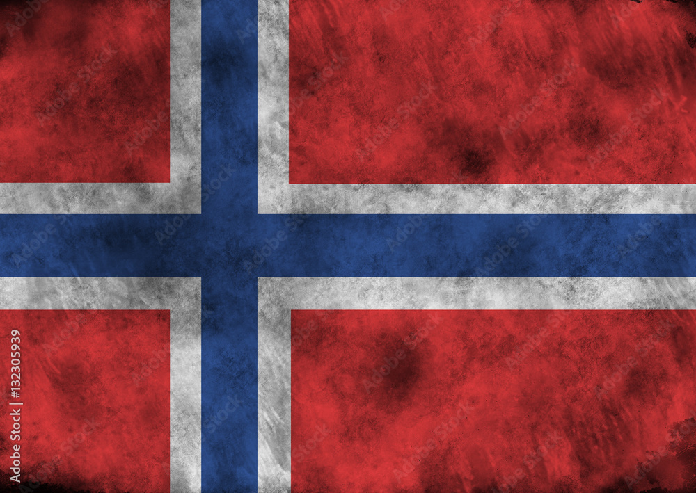 Grunge Norway flag.