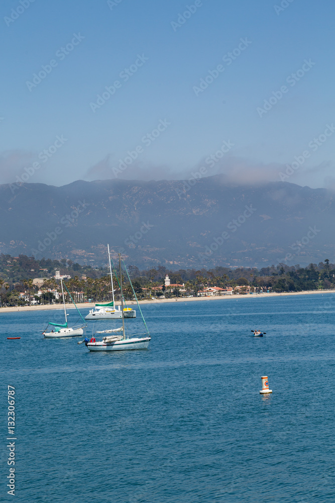 Sailboats by Santa Barbara Beach