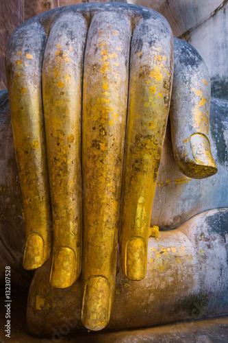 closeup of the fingers of buddha