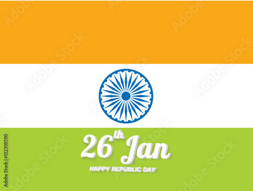 Happy Indian Republic Day celebration on flag color