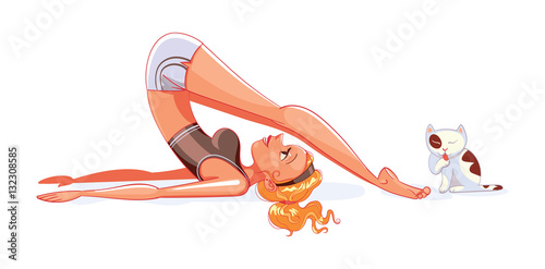 Plow Pose. Funny cartoon character