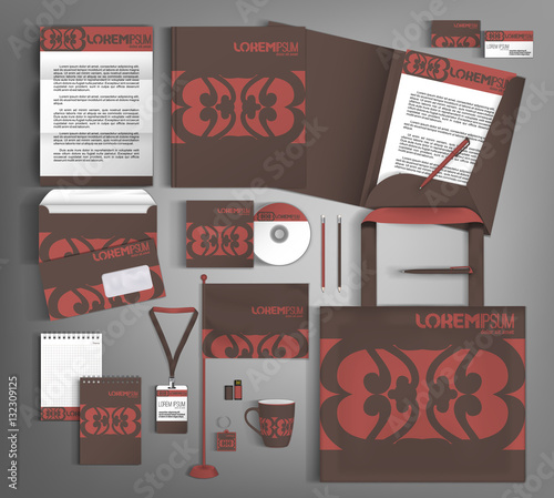 Corporate Identity set with abstract pattern.