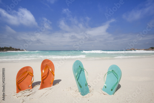 flip-flops at the beach