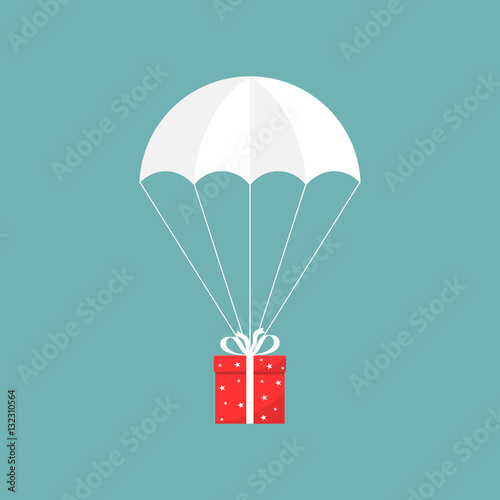 Shipping gift by air. Vector illustration