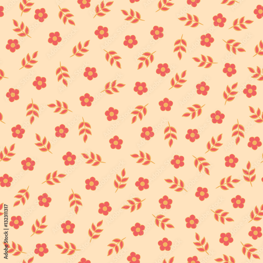 cute little flowers fabric pattern. floral seamless illustration