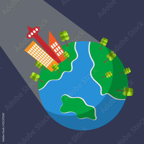 Planet Earth space view vector concept