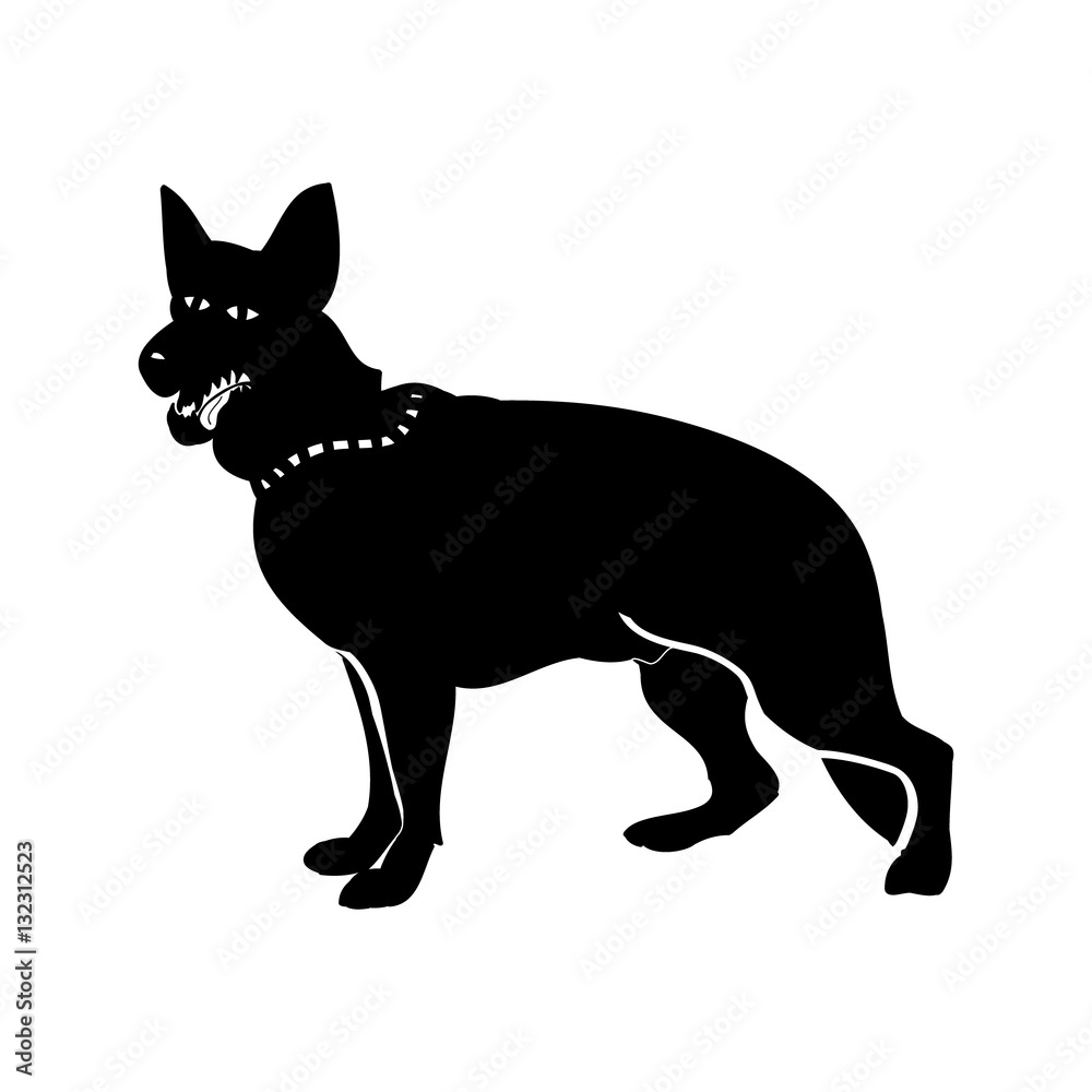 German shepherd silhouette vector