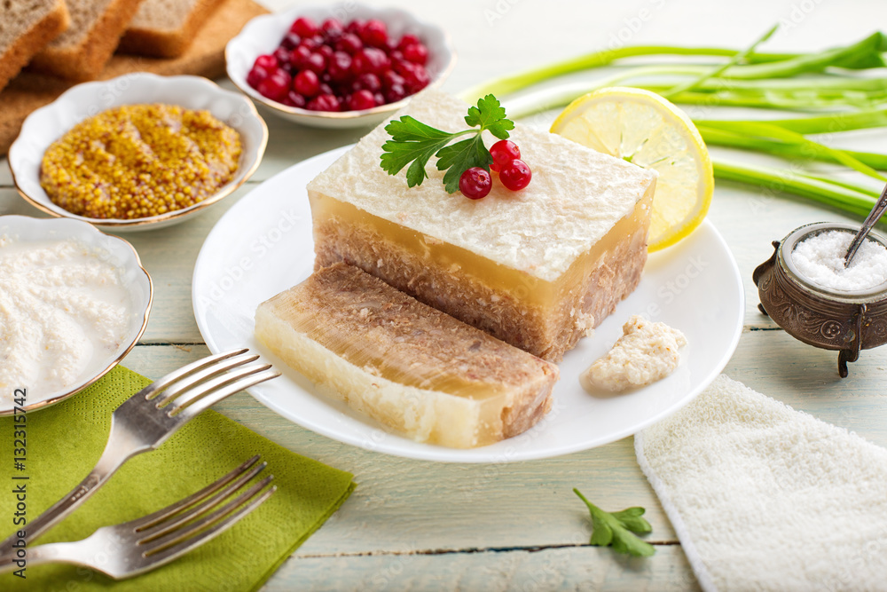 Galantine aspic and spices Galantine aspic and spices