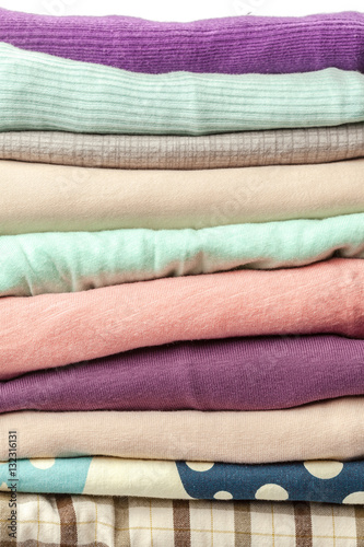 Pile of multicolored casual clothes