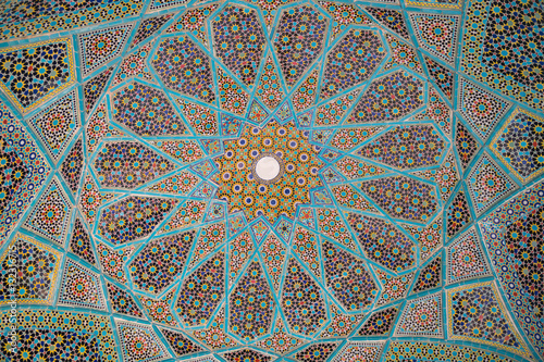 Ceiling of Tomb of Hafez, Iran's most famous poet, 1325-1389, Shiraz, Iran