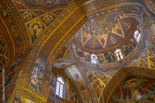Interior of dome of Vank (Armenian) Cathedral, Isfahan, Iran