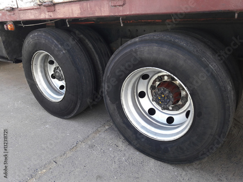 Big wheel of old truck