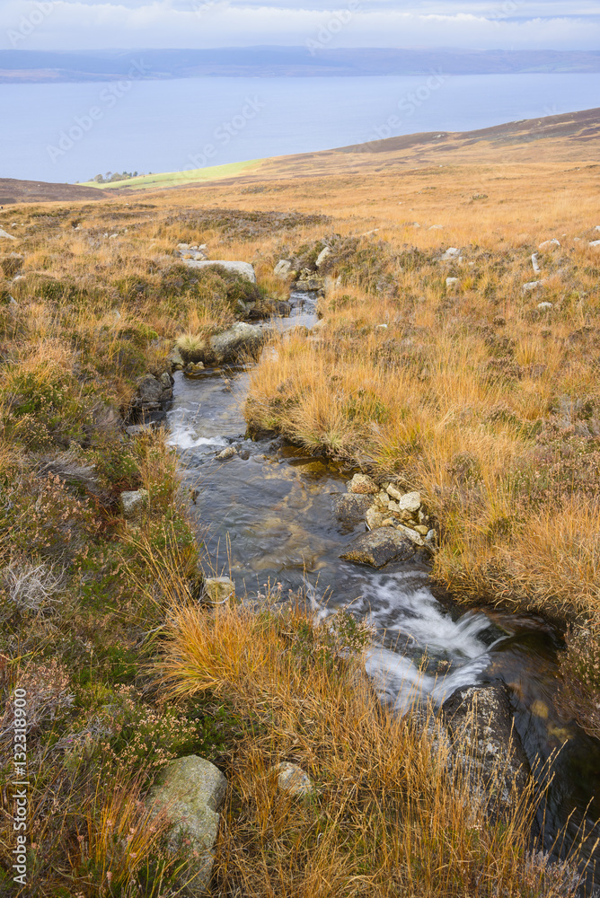 Uisge Soluis Mhoir, burn on the walk up to Coire-Fhionn Lochan, Isle of Arran, North Ayrshire, Scotland Uisge Soluis Mhoir, burn on the walk up to Coire-Fhionn Lochan, Isle of Arran, North Ayrshire, Scotland