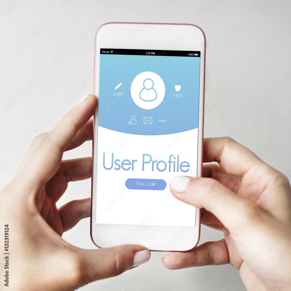 User Profile Account Follow Concept User Profile Account Follow Concept