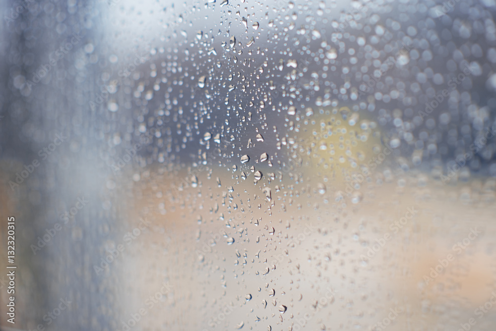 Drops of rain on glass Drops of rain on glass