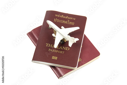 Thailand passport with aeroplane