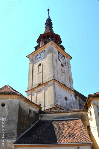 Fortified medieval saxon church in Sanpetru, Transylvania. photo