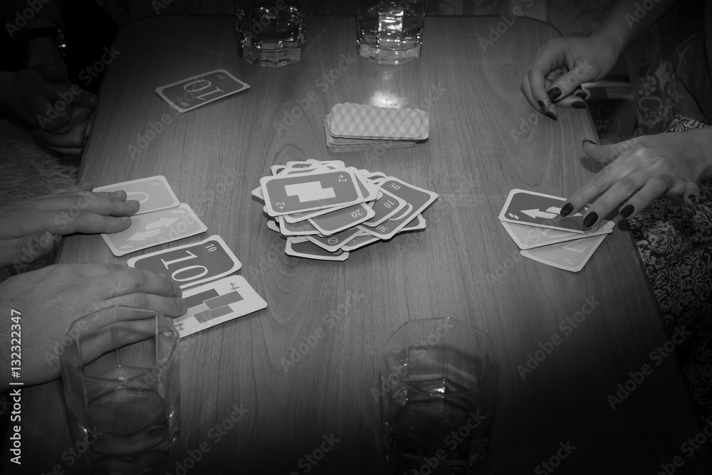 Fotografie Interesting fun card game, leisure.