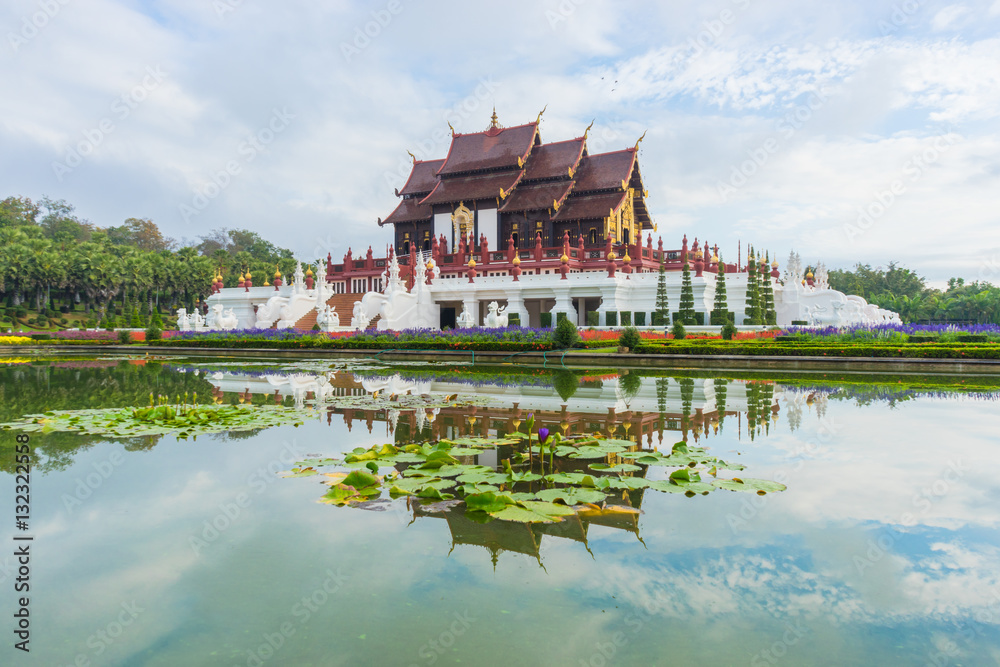 Naklejka premium Traditional thai architecture in the Lanna style