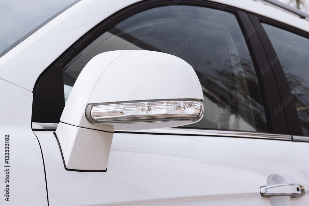 Side rear-view mirror closed for safety