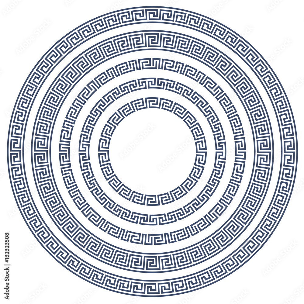 Foto Round frame with greek pattern