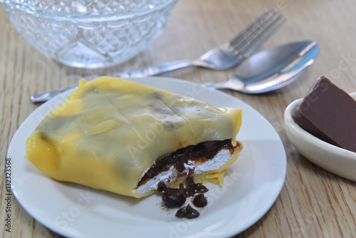 Dessert crepes cool chocolate.
