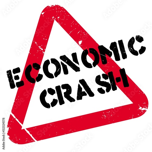Economic Crash rubber stamp. Grunge design with dust scratches. Effects can be easily removed for a clean, crisp look. Color is easily changed.