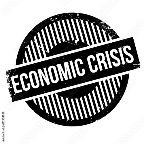 Economic Crisis rubber stamp. Grunge design with dust scratches. Effects can be easily removed for a clean, crisp look. Color is easily changed.